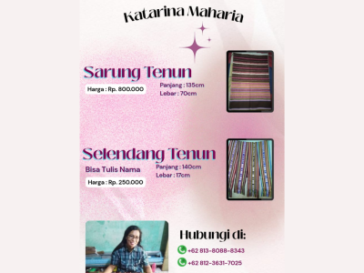 Sarung Dan Selendang Tenun Adonara Katarina Maharia